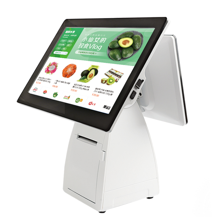 Android or windows desktop POS dual 15.6 inch screen